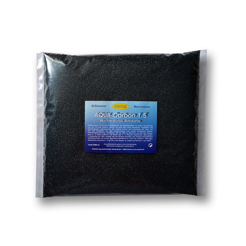 Aqua-Carbon 1.5 Aktivkohle Pellets 1,5 mm Aquarium Aquaristik Meerwasseraquarium 2,5 l Beutel